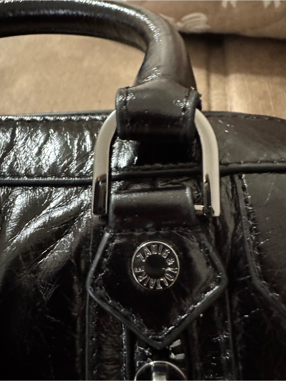 Zadig & Voltaire Black Leather Crossbody Satchel - Picture 7 of 11